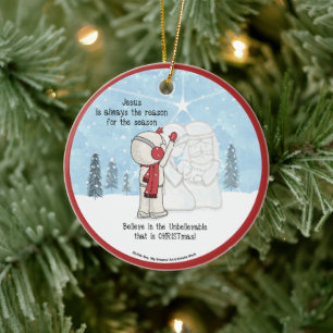 Jesus is the Reason for the Season Ceramic Tree Decoration