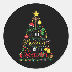 Jesus Is The Reason For The Season Christian Faith Classic Round Sticker