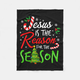Jesus Is The Reason For The Season Christian Faith Fleece Blanket