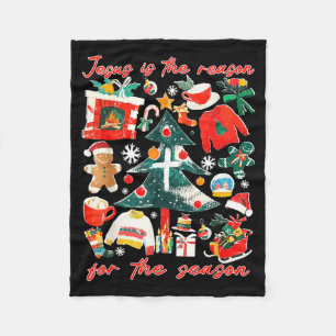 Jesus Is The Reason For The Season Christian Faith Fleece Blanket