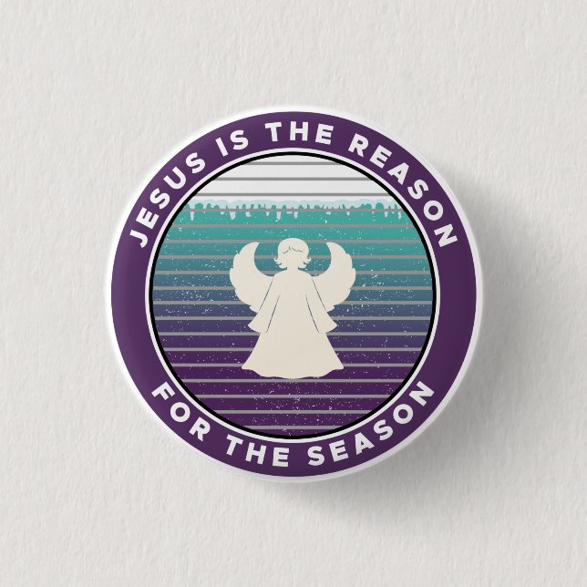 Jesus is the Reason for the Season Christmas Angel 3 Cm Round Badge (Front)