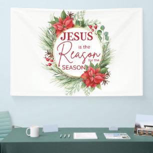 Jesus is the Reason for the Season Christmas Banner