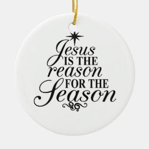 Jesus Is The Reason For The Season Christmas Ceramic Tree Decoration