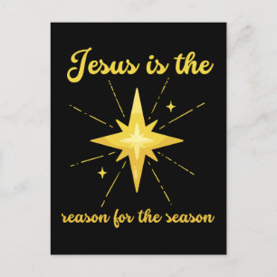 Jesus is the reason for the season Christmas cross Postcard