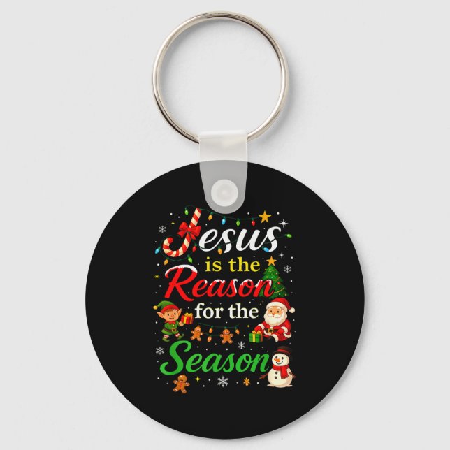 Jesus Is The Reason For The Season Christmas Day X Key Ring (Front)