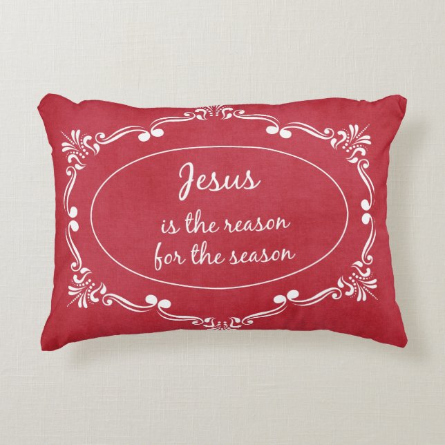 Jesus is the reason for the Season Christmas Decorative Cushion (Front)