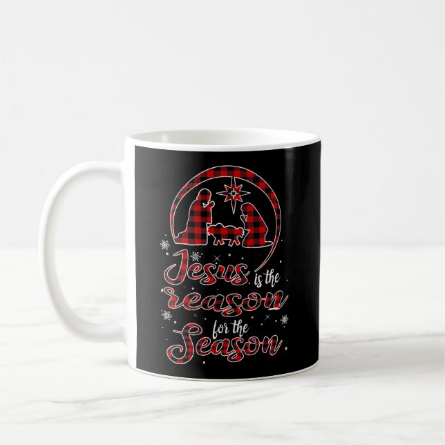 Jesus Is The Reason For The Season Christmas Gift Coffee Mug (Left)