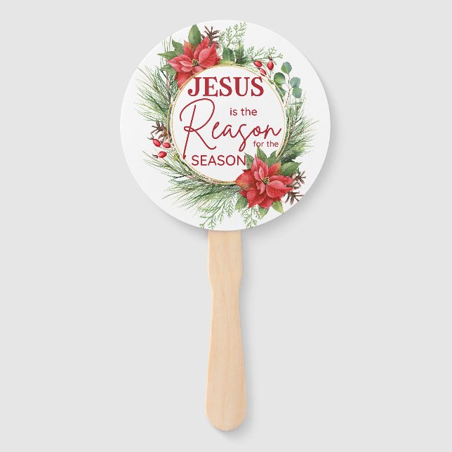 Jesus is the Reason for the Season Christmas Hand Fan (Front)