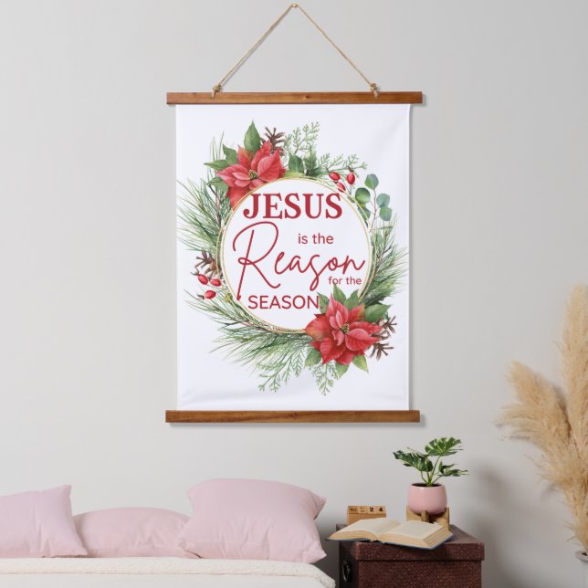 Jesus is the Reason for the Season Christmas Hanging Tapestry (Bedroom)