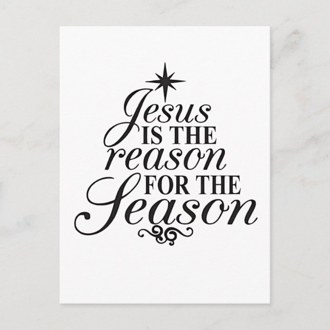 Jesus Is The Reason For The Season Christmas  Invitation Postcard (Front)
