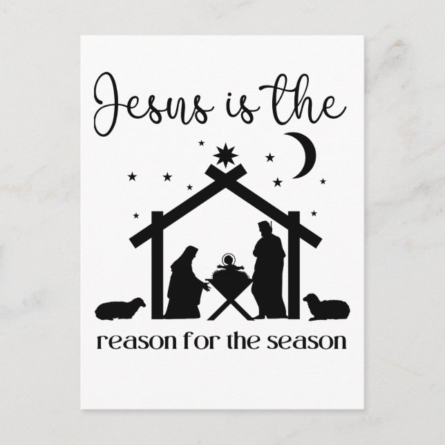 Jesus is the reason for the season Christmas Jesus Postcard (Front)