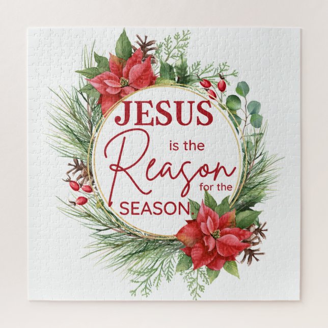 Jesus is the Reason for the Season Christmas Jigsaw Puzzle (Vertical)