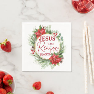 Jesus is the Reason for the Season Christmas Napkin