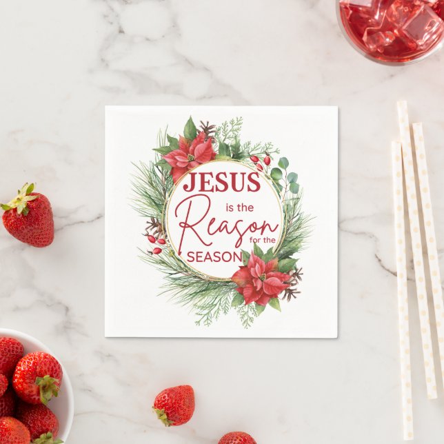Jesus is the Reason for the Season Christmas Napkin (Insitu)