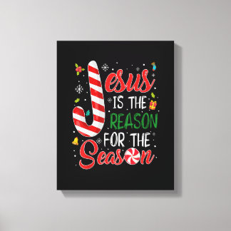 Jesus Is The Reason For The Season Christmas Pajam Canvas Print