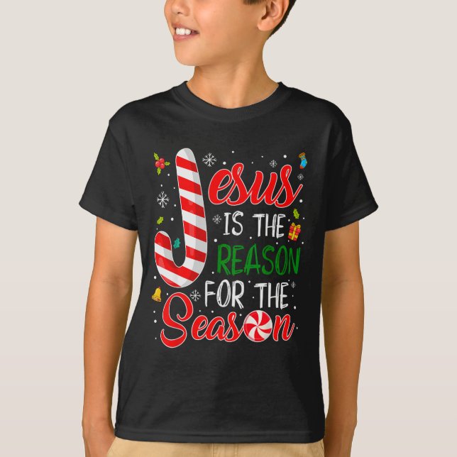 Jesus Is The Reason For The Season Christmas Pajam T-Shirt (Front)