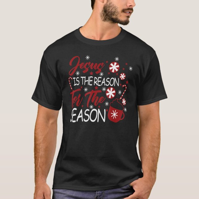 Jesus is the reason for the season Christmas tree T-Shirt (Front)
