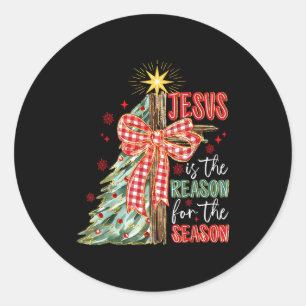 Jesus Is The Reason For The Season Christmas Xmas Classic Round Sticker
