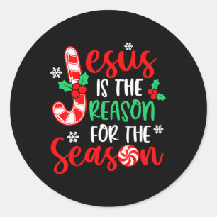 Jesus Is The Reason For The Season Christmas Xmas Classic Round Sticker