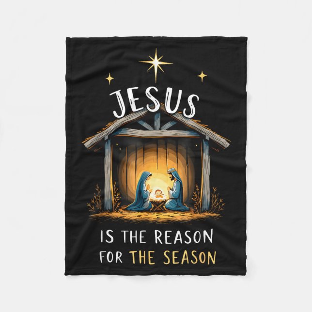 Jesus Is The Reason For The Season Christmas Xmas  Fleece Blanket (Front)