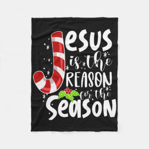 Jesus Is The Reason For The Season Christmas Xmas  Fleece Blanket