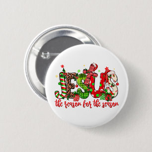 Jesus Is The Reason For The Season Faith Christmas 6 Cm Round Badge