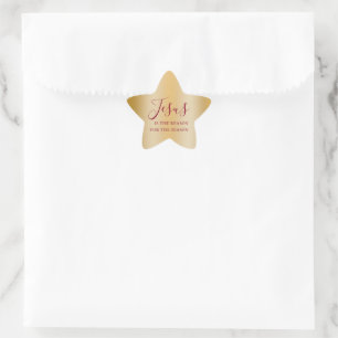 Jesus is the Reason for the Season Gold Christmas Star Sticker