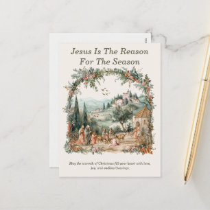 Jesus Is The Reason For The Season Holiday Postcard