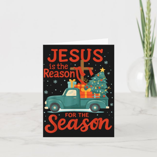 Jesus Is The Reason For The Season Pajamas Kids Ch Card (Front)