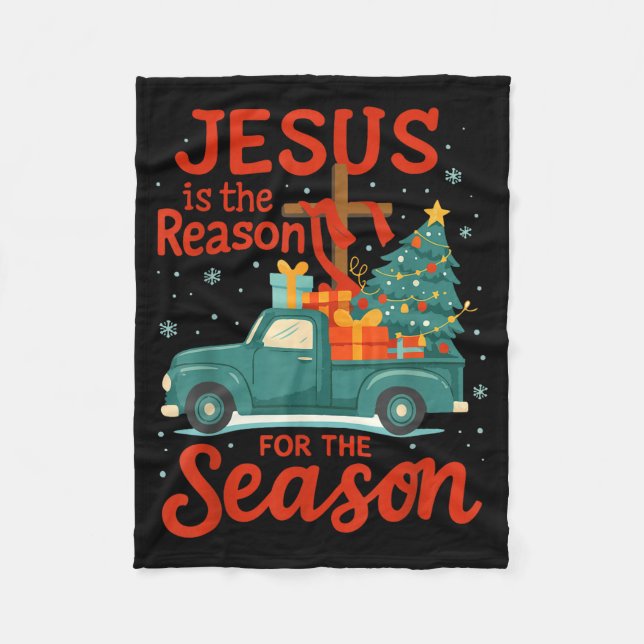 Jesus Is The Reason For The Season Pajamas Kids Ch Fleece Blanket (Front)