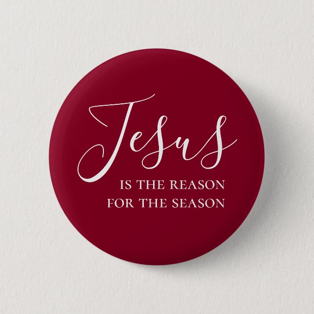 Jesus is the reason for the season Red Christmas 6 Cm Round Badge (Front)