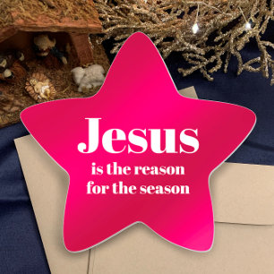 Jesus is the Reason for the Season Red Christmas Star Sticker