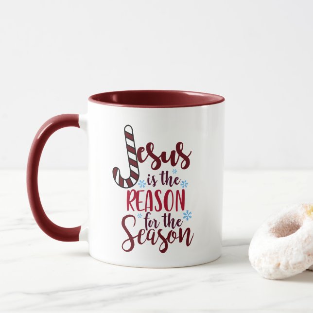 Jesus is the Reason for the Season Religious Mug (With Donut)