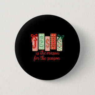 Jesus Is The Reason For The Season, Retro Jesus Ch 6 Cm Round Badge