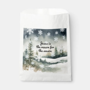 Jesus is the Reason for the Season Winter Scene Favour Bags