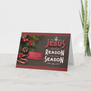 Jesus is the Reason for the Season with Gift Tag Holiday Card