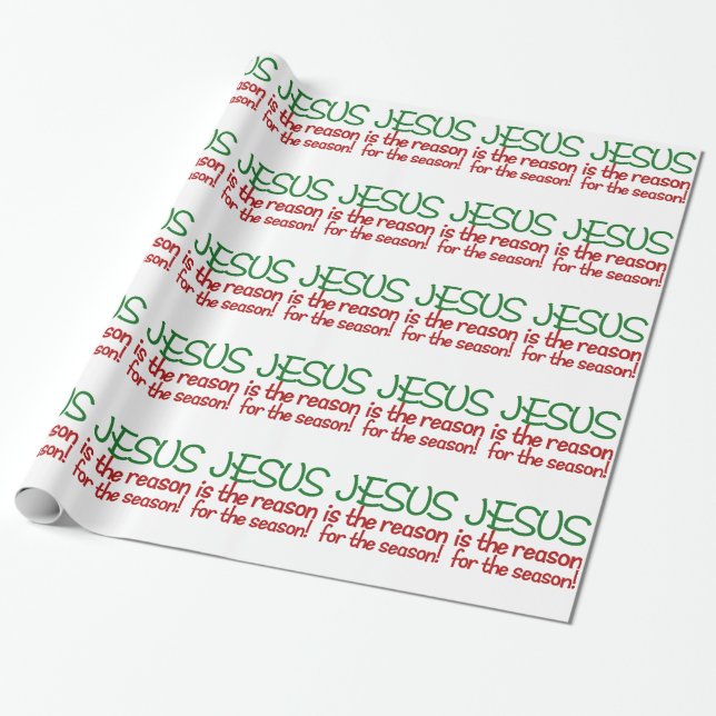 Jesus is the reason for the Season Wrapping Paper (Unrolled)