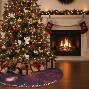 Jesus is the reason nativity brushed polyester tree skirt