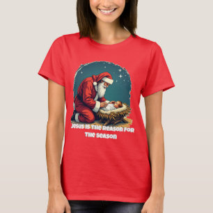 Jesus Is the Reason Santa Christmas T-Shirt