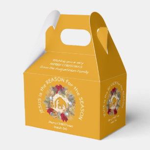 JESUS IS THE REASON Yellow Christmas Favour Box