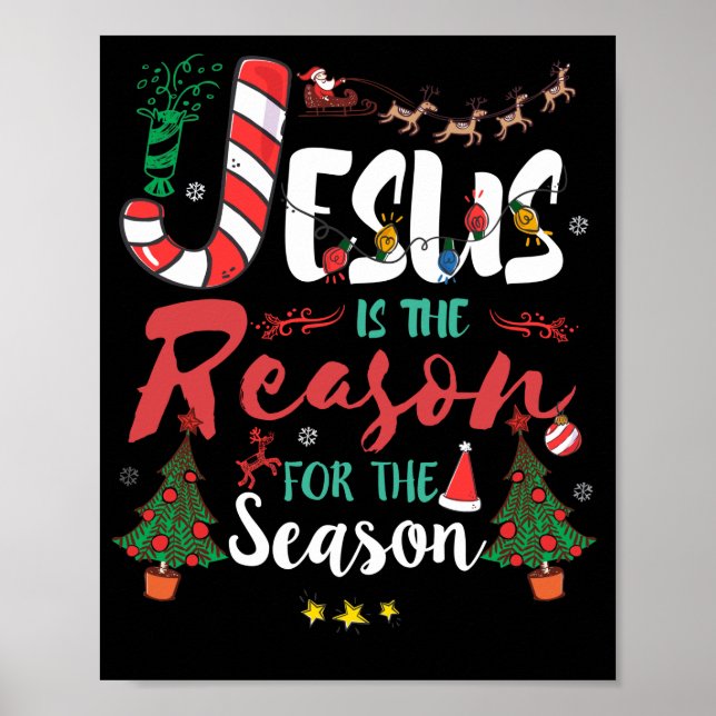 Jesus Is The Reasons For The Season Christian Poster (Front)