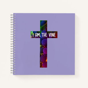 Jesus is the Vine Cross and Grapes Bible Verse Notebook