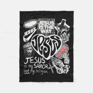 Jesus Is The Way Christian Bible Verse God Faith W Fleece Blanket