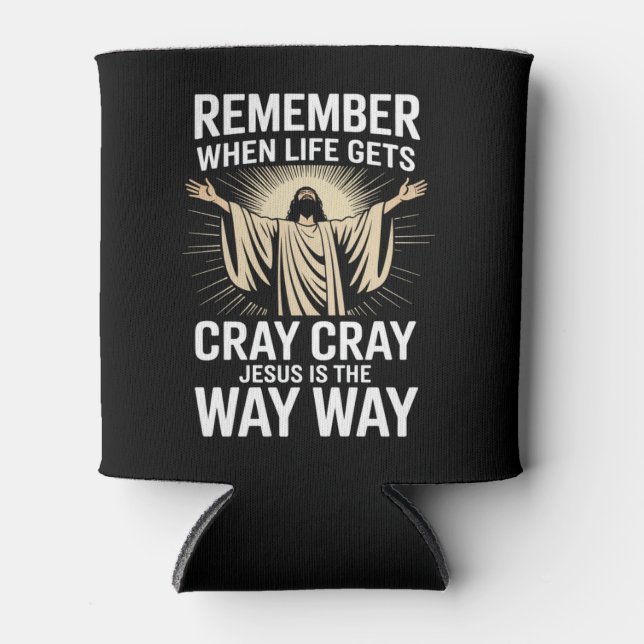 Jesus Is The Way Christmas Funny Faith Religious  Can Cooler (Front)