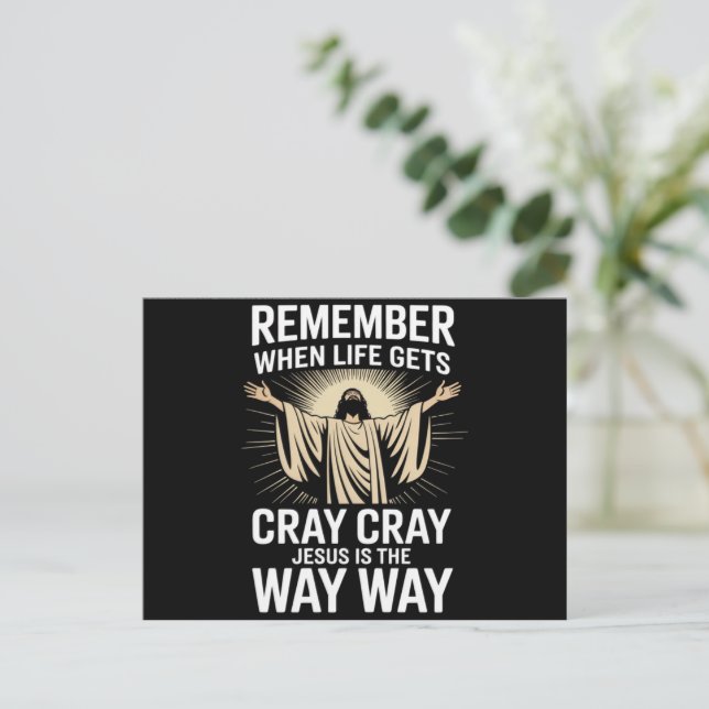 Jesus Is The Way Christmas Funny Faith Religious  Holiday Postcard (Standing Front)