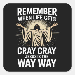 Jesus Is The Way Christmas Funny Faith Religious Square Sticker