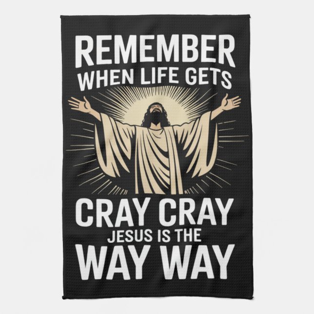 Jesus Is The Way Christmas Funny Faith Religious  Tea Towel (Vertical)
