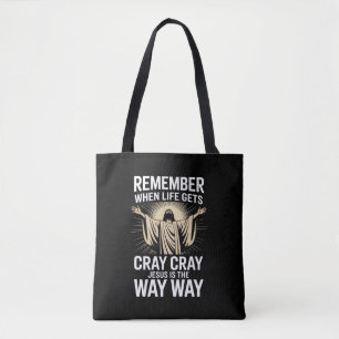 Jesus Is The Way Christmas Funny Faith Religious Tote Bag