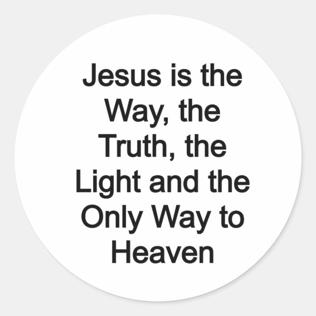 Jesus is the way classic round sticker (Front)