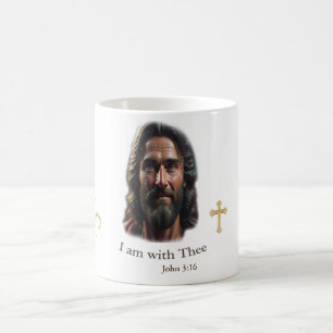 Jesus is with thee coffee mug